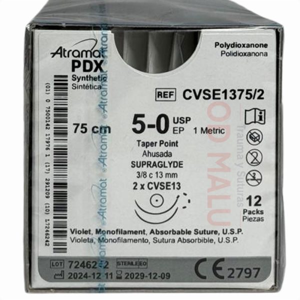 PDX 5-0 A/13MM REDONDA DOBLE ARMADA ATRAMAT