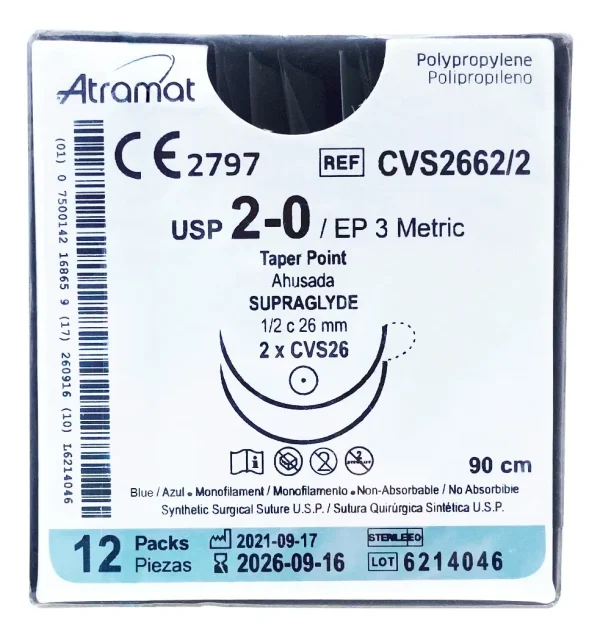 POLIESTER 2-0 A/26MM DOBLE ARMADA ATRAMAT