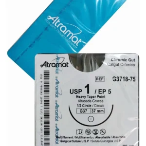 CATGUT CROMICO 1 A/37MM REDONDA ATRAMAT