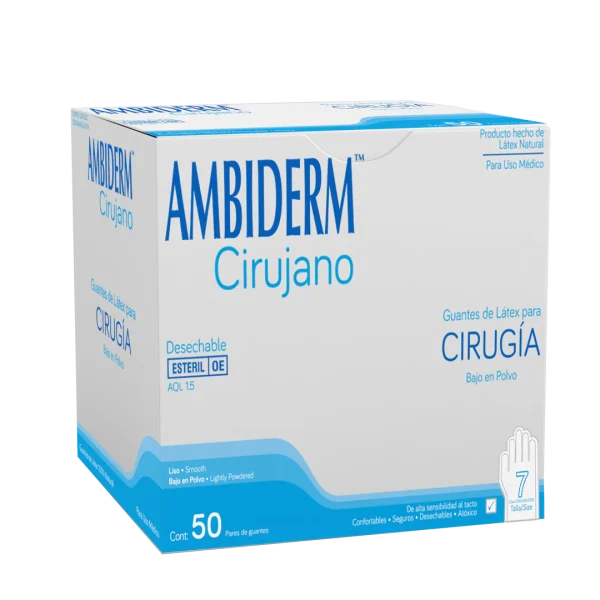 GUANTE PARA CIRUGÍA # 7 C/50 PAR AMBIDERM